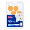 Avery Easy Peel Laser Color Coding Labels, 1 1/4 Dia, Neon Orange, 8 Labels/Sheet, 50 Sheets/Pack (