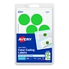 Avery Laser Color Coding Labels, 1 1/4 Dia., Neon Green, 8/Sheet, 50 Sheets/Pack (5498)