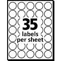 Avery See-Through Hand Written Color Coding Labels, 3/4 Dia., Translucent Assorted Colors, 35/Sheet