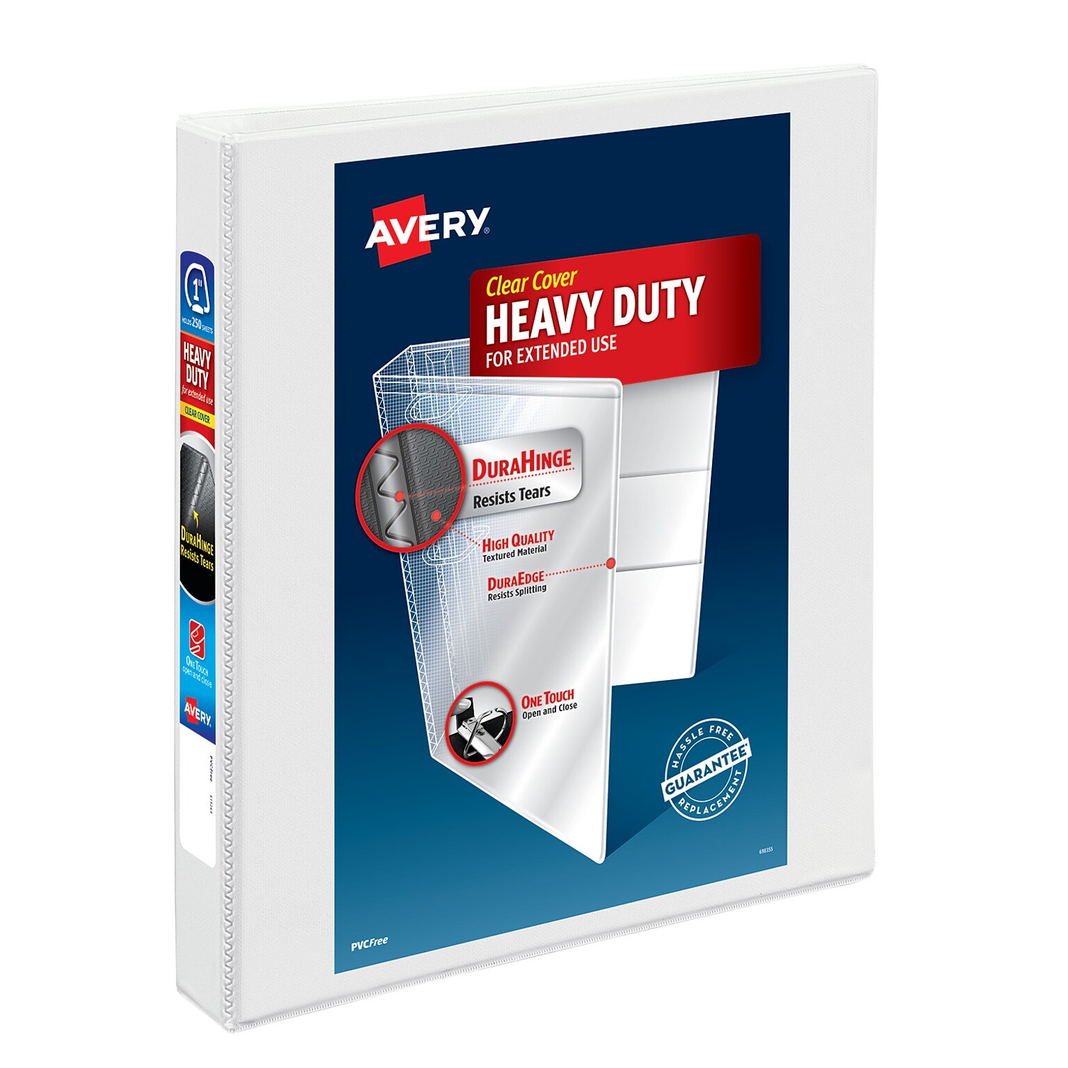 Avery Heavy Duty 1 3-Ring View Binders, D-Ring, White (79-199/79-799)
