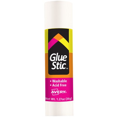 Avery Glue Stic Glue Sticks, 1.27 oz., White, 6/Pack (98073)