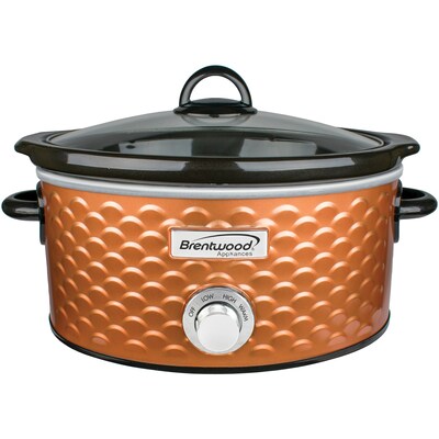Brentwood Appliances 4.5-Quart Scallop Pattern Slow Cooker, Copper (SC-140C)