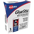 Avery Glue Stic Washable Glue Sticks, 0.26 oz., Purple, 3/Pack (AVE00134)