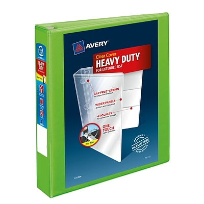 Avery Heavy Duty 1 1/2 3-Ring View Binder, Chartreuse (79773)