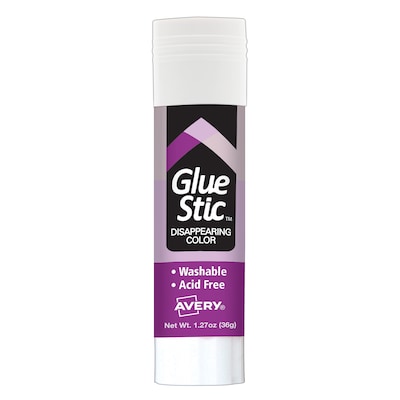 Avery Glue Stic Washable Glue Sticks, 1.27 oz., Purple (00226)