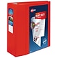 Avery Heavy Duty 5 3-Ring View Binders, D-Ring, Red (79327)