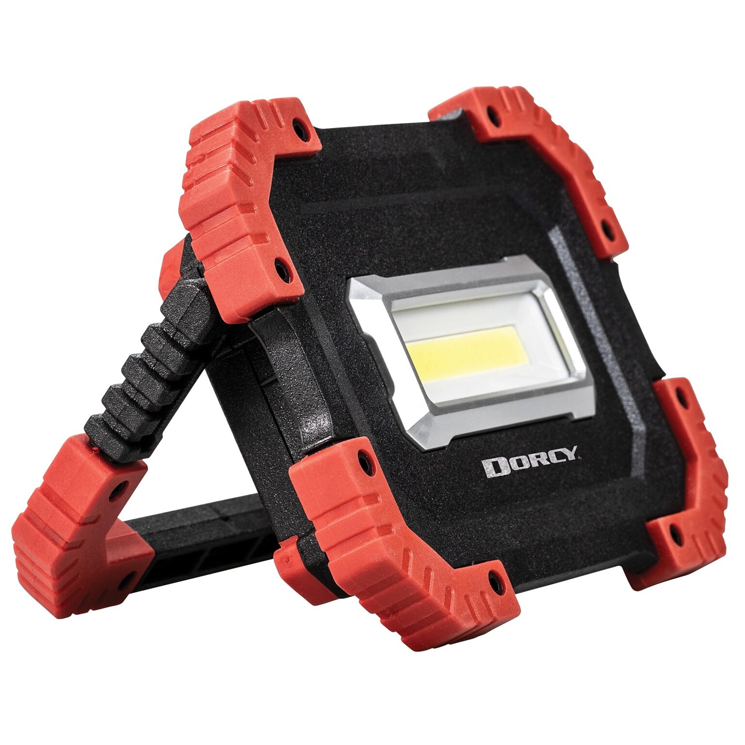 Dorcy Ultra USB 8 in. LED Rechargeable Work Light Lantern with Power Bank, Black/Red (DCY414336)