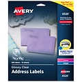 Avery Easy Peel Address Labels, 2/3 x 1-3/4, Glossy Clear, 600 Labels/Pack (6520)