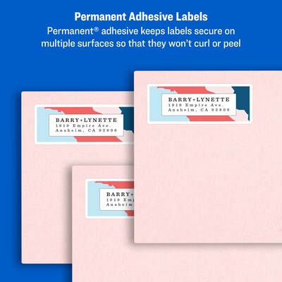 Avery Easy Peel Address Labels, 2/3" x 1-3/4", Glossy Clear, 600 Labels/Pack (6520)