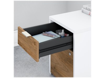 Bush Business Furniture Jamestown 71" Computer Desk Bundle, Fresh Walnut/White (JTN005FWWHSU)