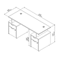 Bush Business Furniture Jamestown 60"W Desk with 4 Drawers, Fresh Walnut/White (JTN017FWWHSU)