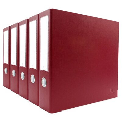 Bindertek Premium 2 3-Ring Non-View Binders, D-Ring, Brick Red, 5/Pack (3EFPACK-BR)