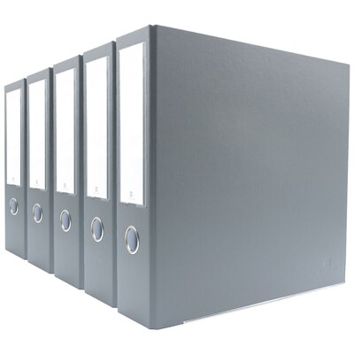 Bindertek Premium 2 3-Ring Non-View Binders, D-Ring, Light Gray, 5/Pack (3EFPACK-LG)