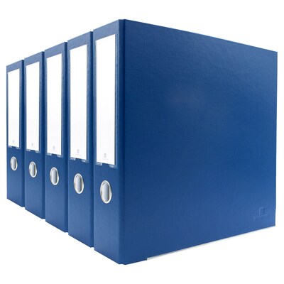 Bindertek Premium 2 3-Ring Non-View Binders, D-Ring, Navy, 5/Pack (3EFPACK-NV)