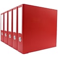 Bindertek Premium 3 3-Ring Binder, Red, 5/Pack (3EFPACK-RD)