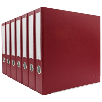 Bindertek Premium 1 1/2 3-Ring Non-View Binders, D-Ring, Brick Red, 7/Pack (3SLPACK-BR)