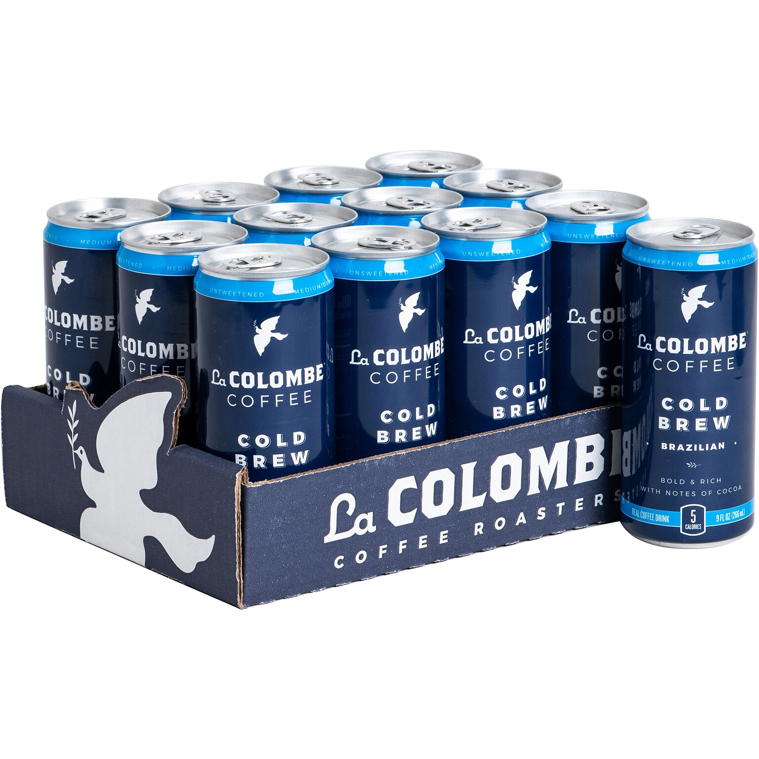 La Colombe Coffee Brazilian Iced Cold Brew Coffee, Dark Roast, 9 oz., 12/Carton (PPPURC1205