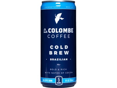La Colombe Coffee Brazilian Iced Cold Brew Coffee, Dark Roast, 9 oz., 12/Carton (PPPURC1205)