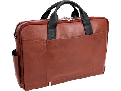 McKleinUSA SOUTHPORT U Series Leather Dual Compartment Briefcase, Brown (19100)