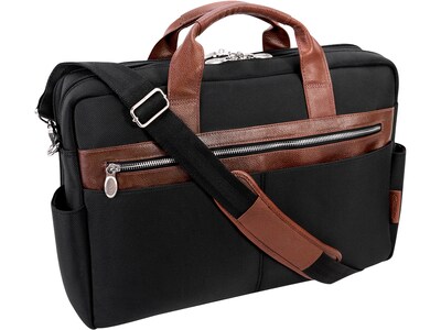 McKleinUSA SOUTHPORT U Series Nylon Dual Compartment Briefcase, Black (79105)