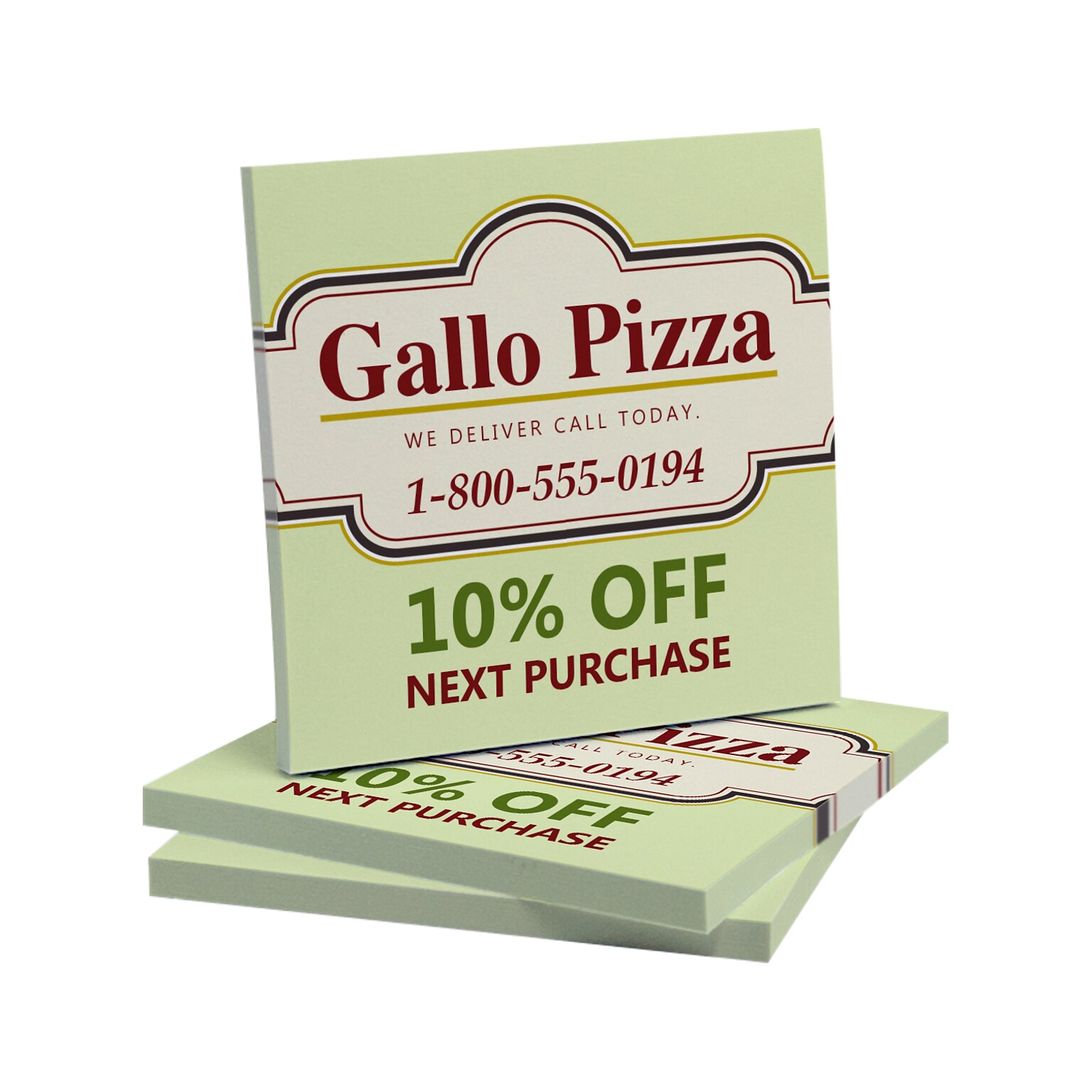 Custom Full Color Post-it® Notes, 3 x 3, White Stock