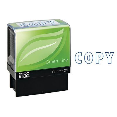 2000 Plus Green Line Printer 20 Pre-Inked Stamp, COPY, Blue Ink (098367)