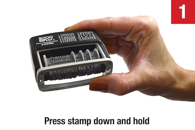 2000 PLUS 12-in-1 Self Inking Date and Message Stamp, Black Ink (011090)