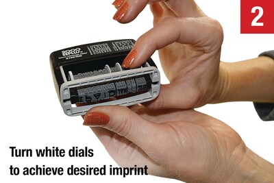2000 Plus Micro Message Dater 12-in-1 Self-Inking Date and Message Stamp, Black Ink (011090)