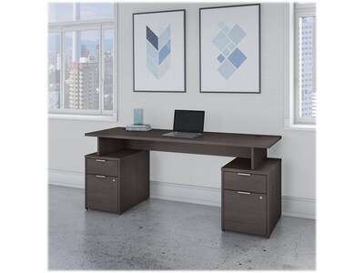 Bush Business Furniture Jamestown 71 Computer Desk with Four Drawers, Storm Gray (JTN005SGSU)