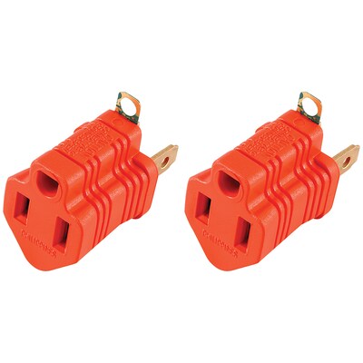 GE Polarized Grounding Adapter Plug, 2 Pack (14404)