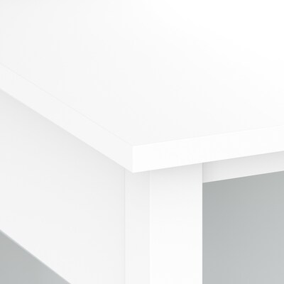 Bush Furniture Broadview 60"W L Shaped Computer Desk with Storage, Pure White (BDD260WH-03)