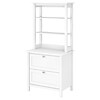 Bush Furniture Broadview 2 Shelf 66 H Bookcase with Drawers, Pure White (BD035WH)