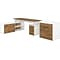 Bush Business Furniture Jamestown 71 L-Shaped Desk with Drawers and Lateral File, Fresh Walnut/Whit