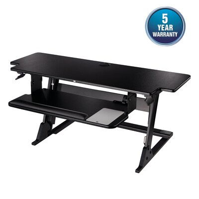 3M Precision XL Standing Desk, 42” W, Adjustable Desk Riser with Gel Wrist Rest and Precise Mouse Pa