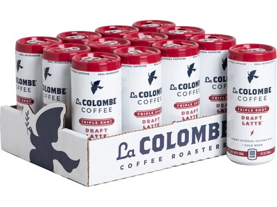 La Colombe Triple Shot Draft Latte Espresso Cold Brew Coffee, Medium Roast, 9 Fl. Oz., 12/Carton (PP