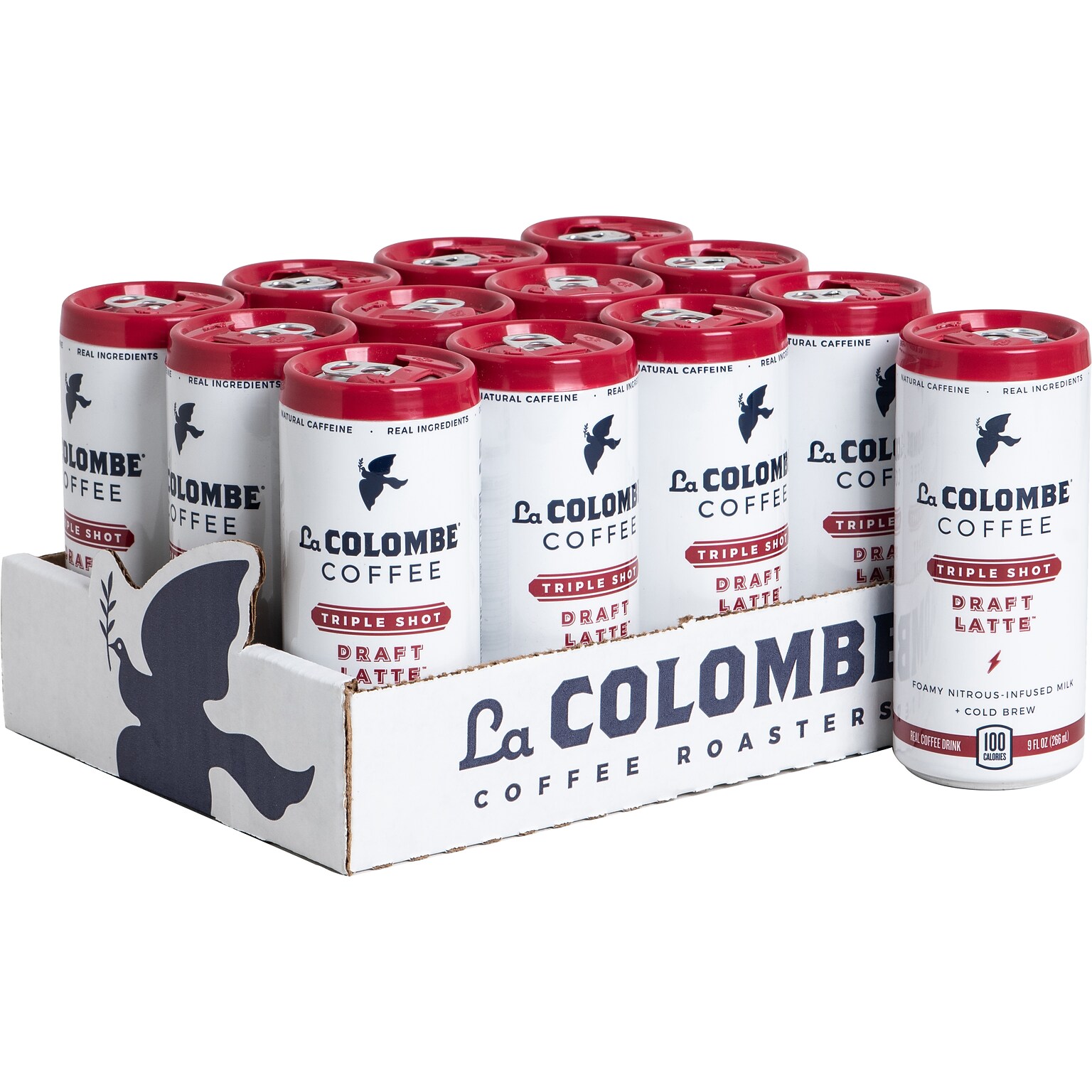 La Colombe Triple Shot Draft Latte Espresso Cold Brew Coffee, Medium Roast, 9 Fl. Oz., 12/Carton (PPPURC1204)