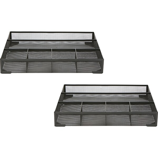 Mind Reader Mesh Drawer Organizer, Black, 2/Set (2DEER-BLK)