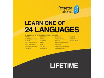 Rosetta Stone Learn One of 24 Languages for 1 User, Windows/Mac/Android/iOS, Online Access (00091386)