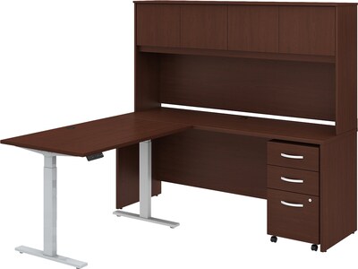 Bush Business Furniture Studio C 71 L-Shaped Desk with Hutch and Storage, Harvest Cherry (STC018CSSU)