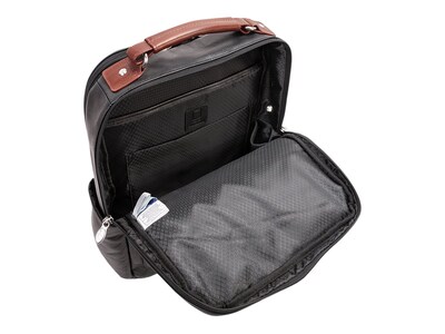 McKlein U Series Logan Laptop Backpack, Black Leather (19082)