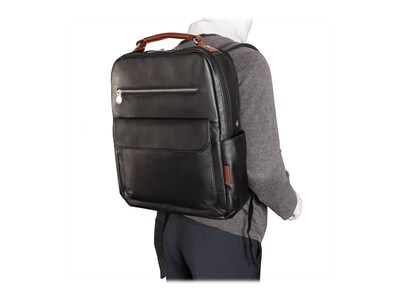 McKlein U Series Logan Laptop Backpack, Black Leather (19082)