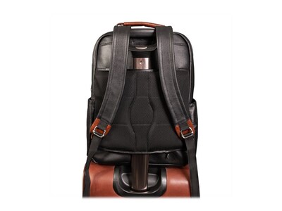 McKlein U Series Logan Laptop Backpack, Black Leather (19082)