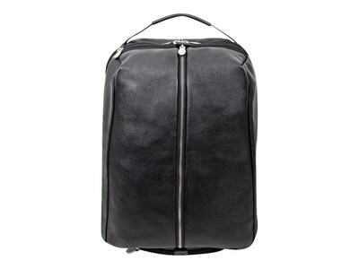 McKlein U Series South Shore Laptop Backpack, Black Leather (18885)