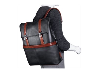 McKlein U Series Element Laptop Backpack, Black Leather (18472)