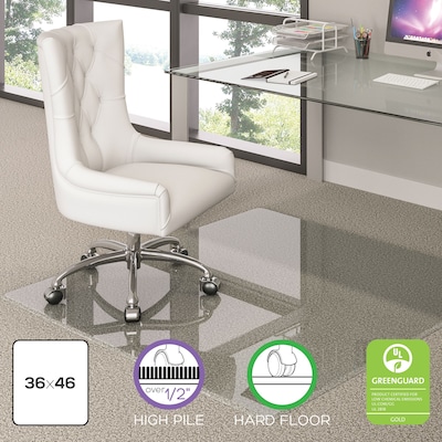 Deflect-O Carpet & Hard Floor Chair Mat, 36" x 46", Glass (DEF-CMG70433646)