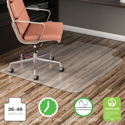 Deflect-O Textured 36"x48" Cartoned Chair Mat, Clear Vinyl (CM2E112PB)