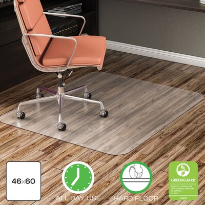 Deflect-O Hard Floor Chair Mat, 48" x 60", Clear (CM24442FBLKSS)