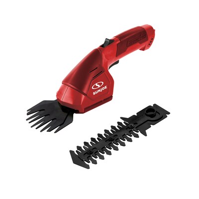 Sun Joe 7.2 V Cordless 2-In-1 Grass Shear and Hedge Trimmer, Red (HJ604C-RED)