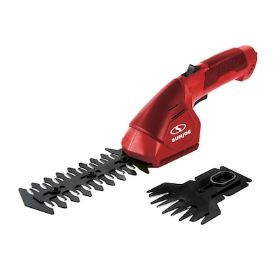 Sun Joe 7.2 V Cordless 2-In-1 Grass Shear and Hedge Trimmer, Red (HJ604C-RED)