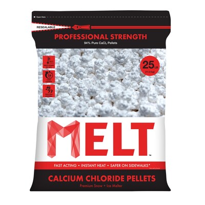 Snow Joe MELT Calcium Chloride Pellets Professional Strength Ice Melter, 25 lbs./Bag (MELT25CCP)